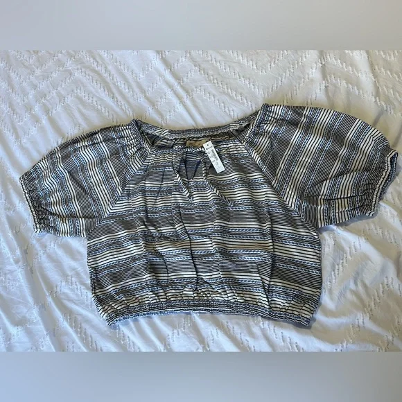 Madewell jacquard keyhole crop top size S - Picture 2 of 8